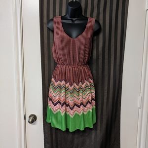 Multi-Patterned/Colored Mini Dress